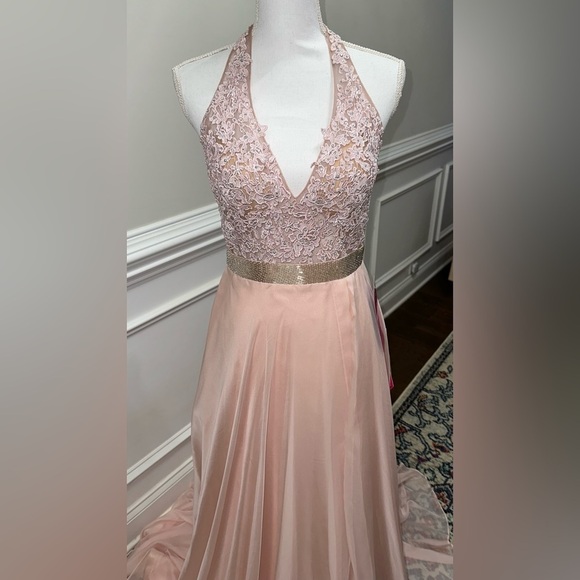 NWT MORI LEE PAPARAZZI 97018 EVENING DRESS IN BLUSH SZ 9/10 - Picture 5 of 10